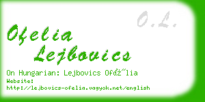 ofelia lejbovics business card